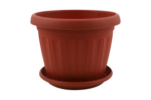 Горщик д/квітів Терра теракотовий 14*11см з підставкою Алеана