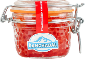 Ікра горбуші лососева зерниста солена Kamchadal 1с с/б 160г