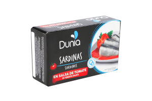 Сардины в томатном соусе консервированные Dunia к/у 125г