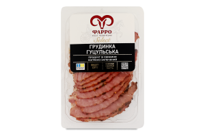 Грудинка зі свинини нарізка Гуцульська Фарро к/з в/с кг