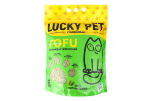 Еко-наповнювач гігієнічний для котячого туалету М'ята Tofu Lucky Pet 2.6кг