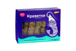 Креветки Сільпо тигр чорн панц сир глаз с/м 8/12