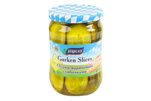 Огурцы для сэндвича маринованные ломтиками Hayco с/б 530г