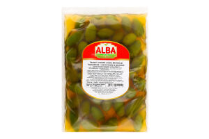 Оливки зелені Белла ді Черінйола з/к в розсолі 400г п/е Альба Фуд