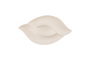 Блюдо біле кераміка на 3секції 35*19,5см