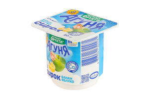 Сирок 3.9% для дітей від 8міс з наповнювачем фруктовим Банан-яблуко Агуня ст 90г