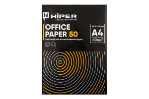 Папір офісний Блек А4 80г/м2 50аркушів Хіпер