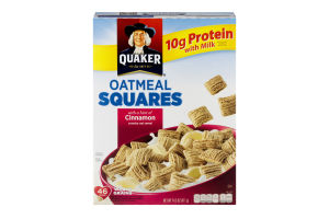 Quaker Oatmeal Squares with a Hint of Cinnamon Crunchy Oat Cereal