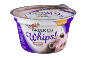 Yoplait Greek 100 Whips! Fat Free Yogurt Mousse Black Cherry