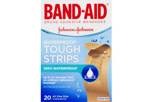 Band-Aid Adhesive Bandages Waterproof Tough Strips - 20 CT