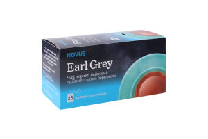 Чай черный байховый мелкий с маслом бергамота Earl Grey Novus к/у 25х1.5г