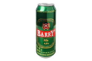 Пиво Barry's Pils світле 4% з/б