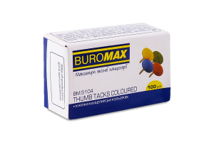 Кнопки канцелярські кольорові №ВМ.5104 Buromax 100шт