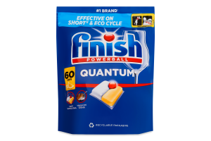 Средство для мытья посуды в посудомоечных машинах Лимон Quantum Powerball Finish 60шт
