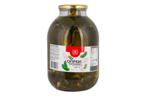 Огірки мариновані 3000г скло ТМ "1"