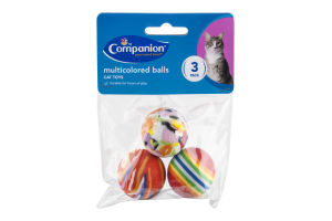 Companion Cat Toy Multicolored Balls - 3 CT