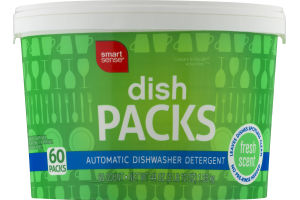 Smart Sense Dish Packs Automatic Dishwasher Detergent Fresh Scent - 60 CT