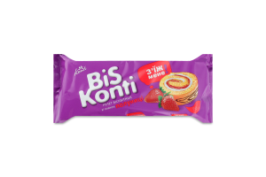 Рулет бисквитный со вкусом клубники BiSKonti м/у 150г