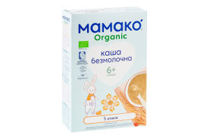 Каша безмолочна суха для дітей від 6міс швидкорозчинна 5 злаків Organic Мамако к/у 200г