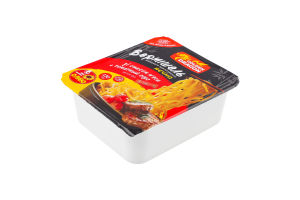 Вермішель швидкого приготування яєчна з смаком м"яса з томатним соусом негостра 130г Голден Драгон