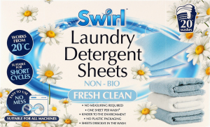 Листи прального порошку Fresh Clean 20шт Swirl