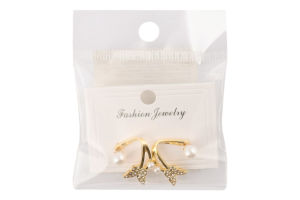 Сережки-гвіздки жовтий метал з камінцями та штучною перлиною в асортименті ZBYK250513156