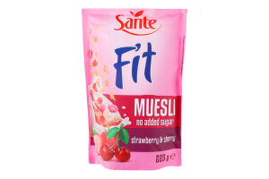 Мюслі Sante Fit з полуницею і вишнею