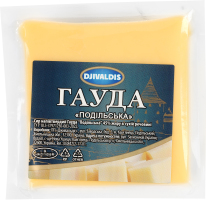 Сир 45% напівтвердий Гауда Подільська Djivaldis в/у 250г