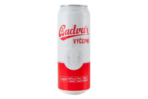 Пиво 0.5л 4% світле фільтроване пастеризоване Бочкове Budweiser Budvar з/б