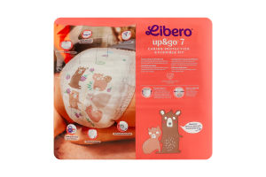 Трусики-подгузники для детей от 17кг 7 Up&Go Libero 32шт