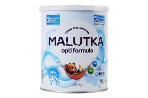 Смесь молочная сухая для детей от 12мес 3 Opti Formula Malutka ж/б 400г