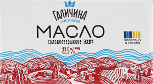 Масло солодковершкове 82.5% Екстра Галичина м/у 180г