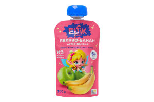 Пюре фруктове для дітей від 6міс гомогенізоване стерилізоване без цукру Яблуко-банан Elfik Magic д/п 100г