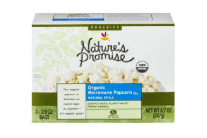 Nature's Promise Organic Microwave Popcorn Bags Natural Style - 3 CT