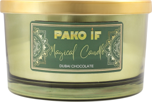 Свічка ароматична Magical candle Dubai chocolate парафін скло 450г Пако ІФ