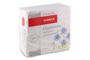Серветки паперові одношарові 22x24см Marka Promo 400шт