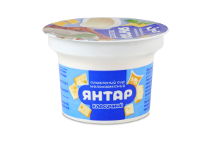 Сир плавлений 55% молоковмісний Янтар класичний Зорька ст 100г