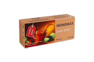 Чай чорний цейлонський дрібний з бергамотом Earl Grey Monomax к/у 25х1.5г