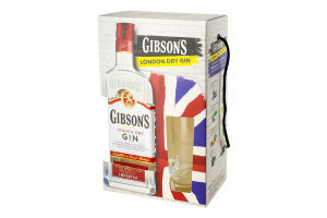 Джин London Dry 37,5% 0,7л+бокал коробка Gibson's