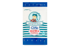 Сіль харчова виварна йодована Екстра Морячка д/п 450г