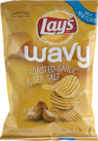 Lay's Wavy Potato Chips Roasted Garlic & Sea Salt