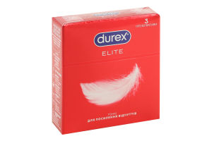 Презервативы латексные тонкие с силиконовой смазкой Elite Durex 3шт