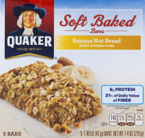 Quaker Soft Baked Bars Banana Nut Bread - 5 CT