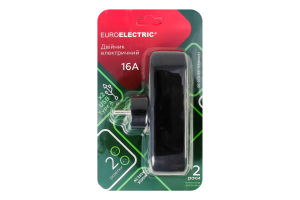 Двойник электрический 3500W AС 250V №EE-2/2USB-16A(black) Euroelectric 1шт