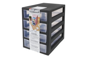 Органайзер граніт/прозорий на 4ящики універсальний Алеана