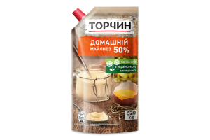 Майонез 50% Домашний Торчин д/п 520г