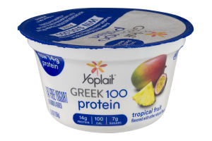 Yoplait Greek 100 Protein Fat Free Yogurt Tropical Fruit