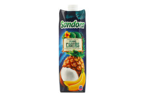 Нектар неосветленный стерилизованный Банан-ананас-кокос Солнечные Карибы Вкусы мира Sandora т/п 950мл