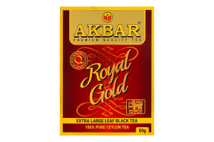 Чай чорний байховий крупнолистовий Royal Gold Akbar букет к/у 80г