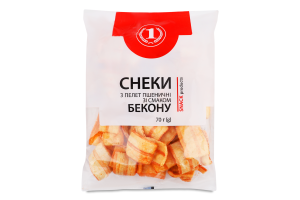 Снеки з пелет пшеничні зі смаком бекону ТМ "1" м/у 70г